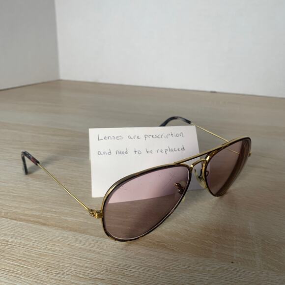 Vintage B&L Ray-Ban W2180 Tortuga Sunglasses Aviator FRAMES ONLY READ 58-14 - Picture 1 of 11